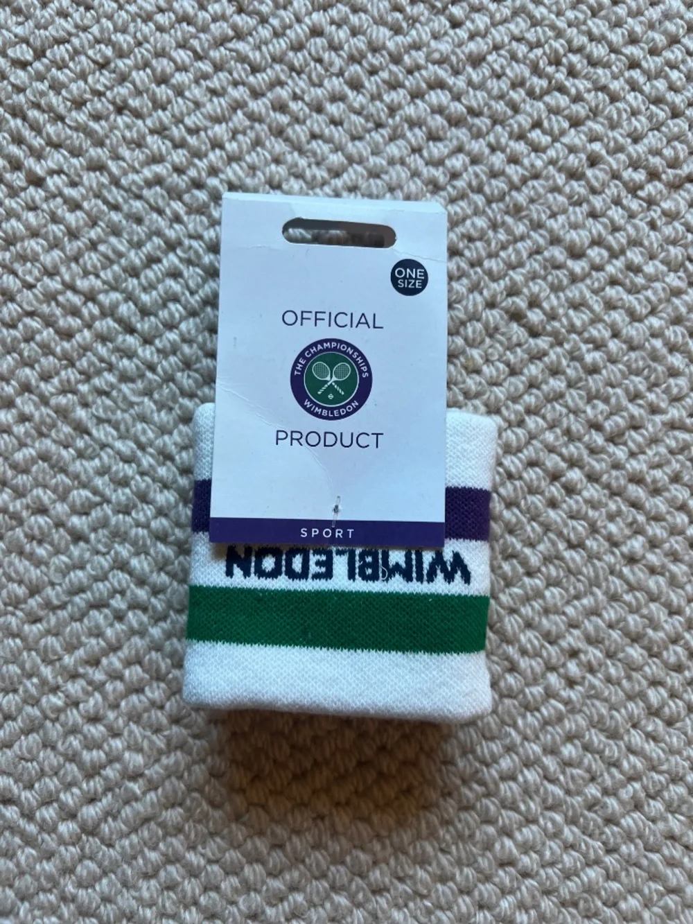 0029 Wimbledon sweatbands twin pack white/ green one size
